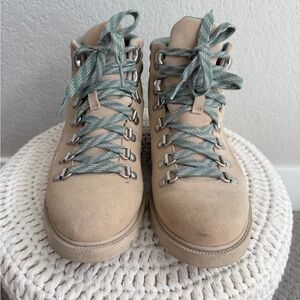Suede Waterproof Lace-Up Hiking Boots